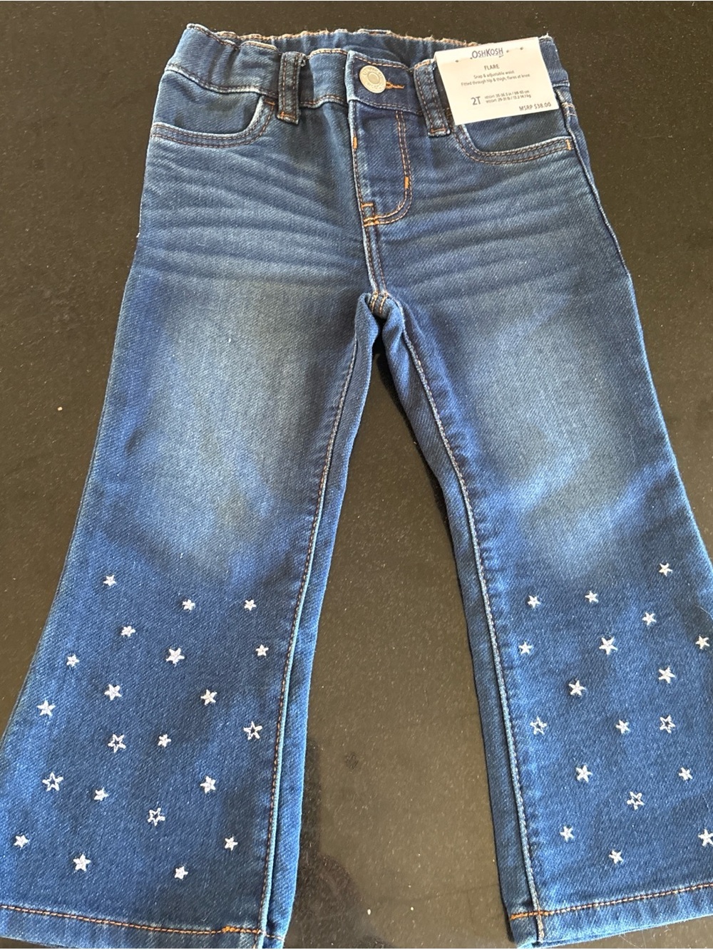 OshKosh B'gosh Dark Blue Star Embroidered Flare Jeans